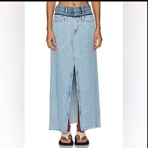 SLVRLAKE Sz 27 Re-Work Dallas Midi Skirt In Denim-Light